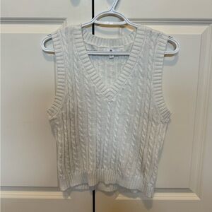 BP White Sweater Vest, Knit, Size Small